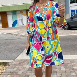 Colorful Abstract Print Dress